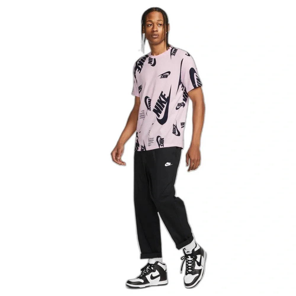 Men’s Nike Club Allover Print Pink Tee Size Large